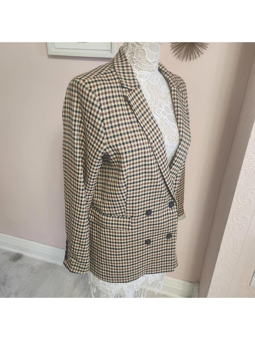 Rails Cambridge Plaid Houndstooth Jac Double Breasted Academia Blazer M